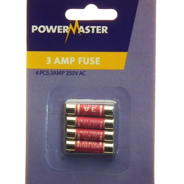 3 Amp Plugtop Fuse 4 Card 8817 P/p