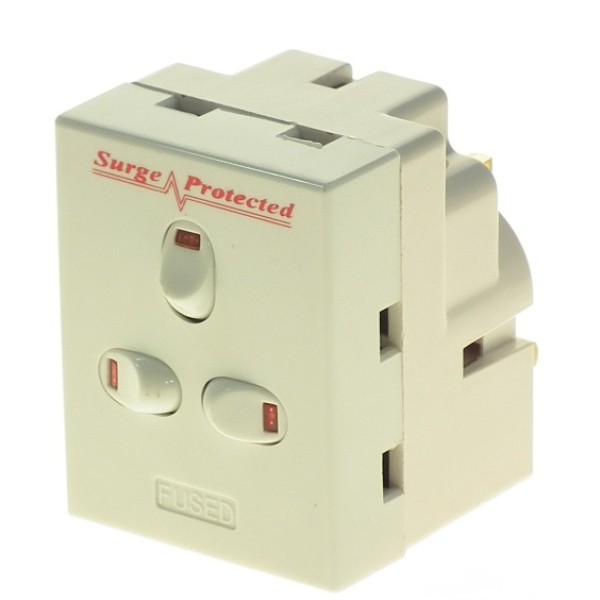 3 Way Adaptor Ind Sw Surge Protected 8a11