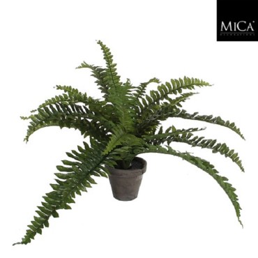 Boston Fern Artificial Plant In Plant Pot Stan  H35 X D45cm Green 930578