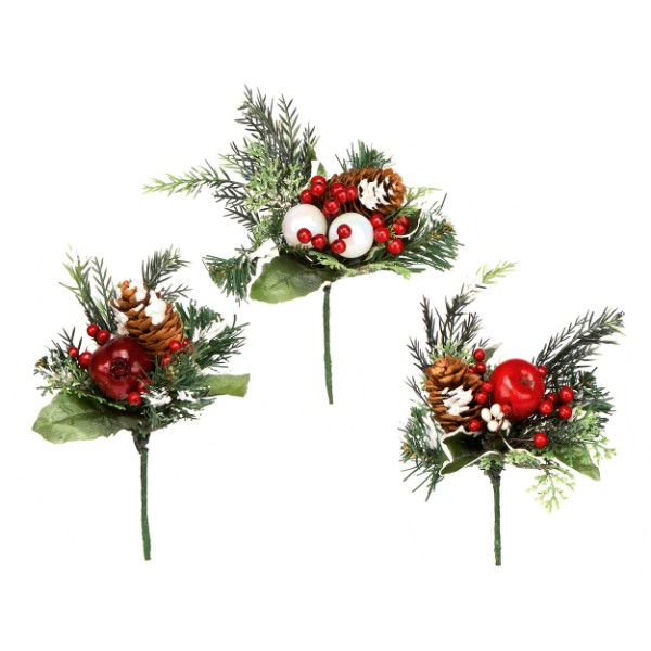 Premier Berry & Cone Pick 28cm 3 Assorted