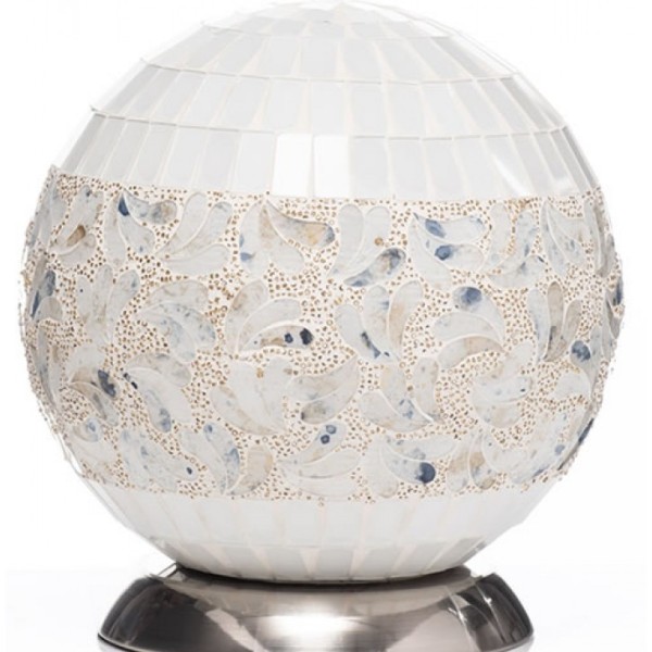 The Grange Collection Mosaic Ball Lamp In Cream 20x20x19cm Al26