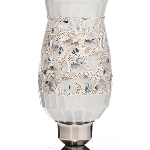 The Grange Collection Mosaic Vase Lamp In Cream 12x12x27cm Al27