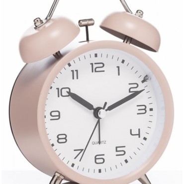 The Clock Company Traditional Alarm Clock In Pink 9.7x5.5x14.4cm As7