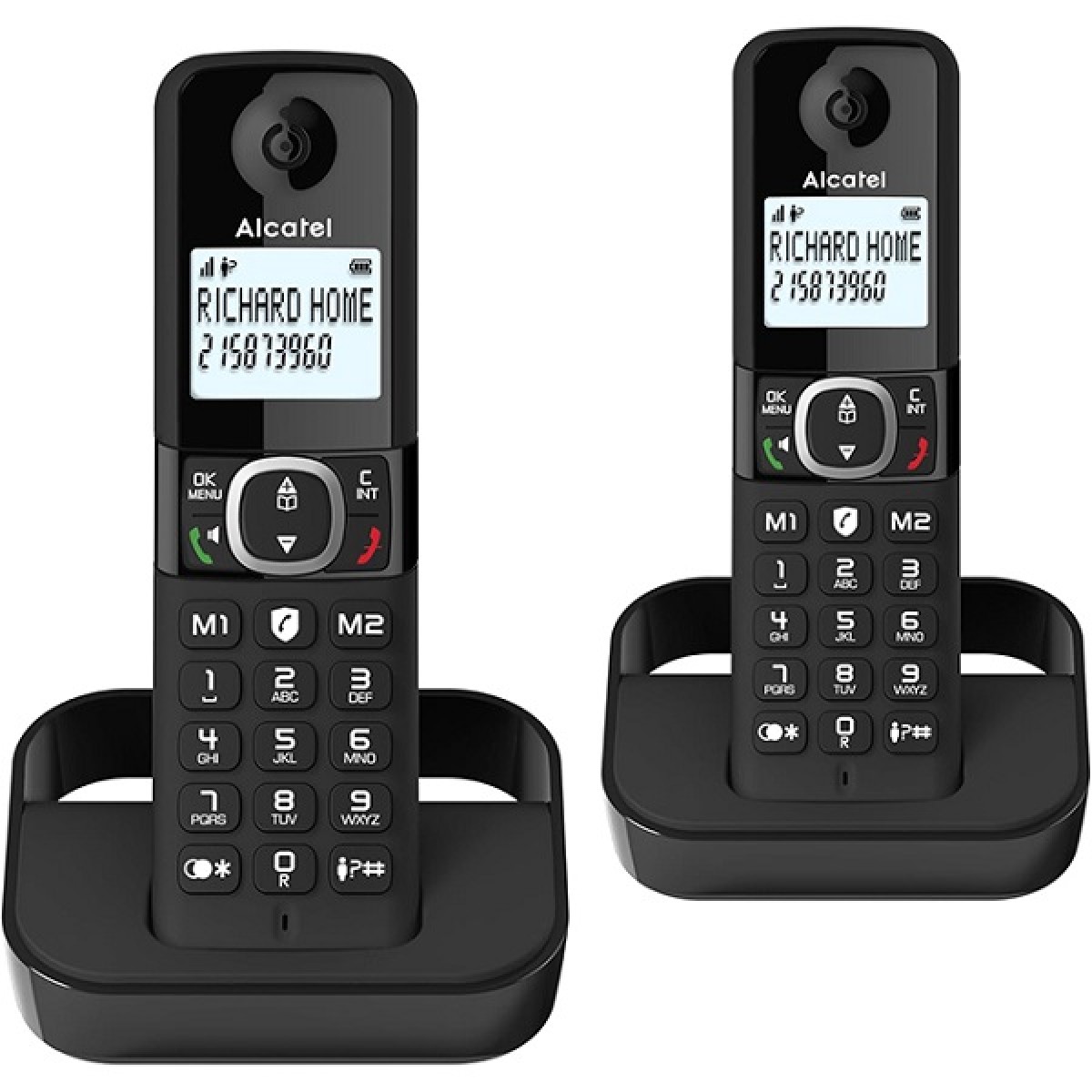 Alcatel F860 Twin Cordless Phones With Call Block Black Atl1423525