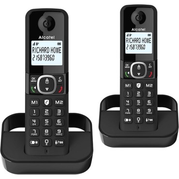Alcatel F860 Twin Cordless Phones With Call Block Black Atl1423525