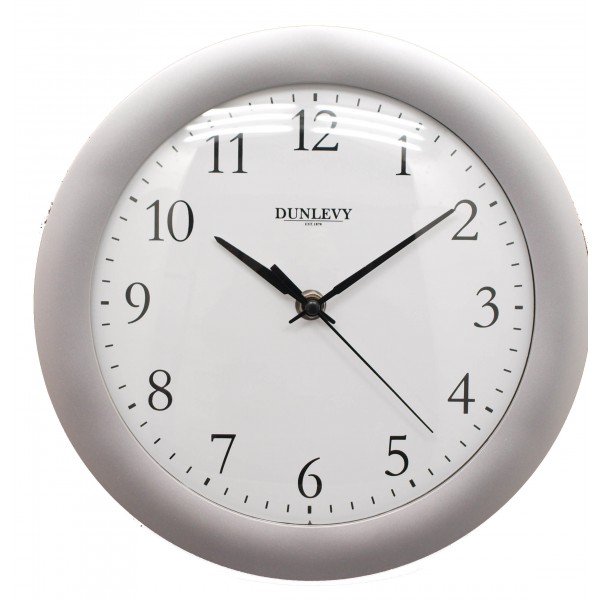 Dunlevy 10 Silver Plastic Wallclock Cl2000s