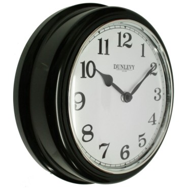 Dunlevy Black Deep Wallclock Plastic 10 Inch Cl2001b