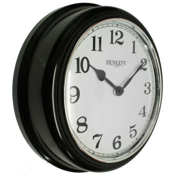 Dunlevy Black Deep Wallclock Plastic 10 Inch Cl2001b