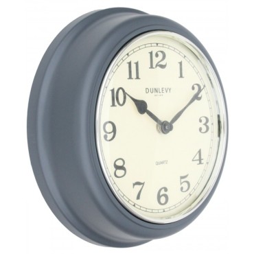 Dunlevy Grey Deep Wallclock Plastic 10 Inch Cl2001g