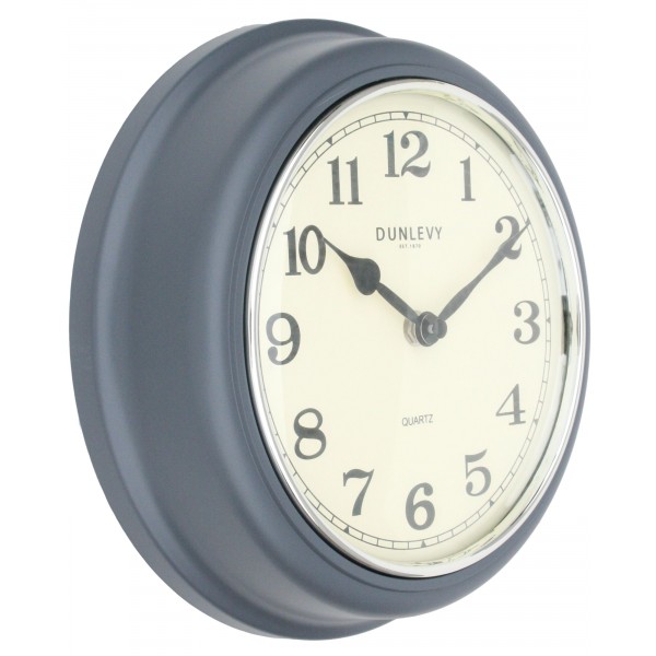 Dunlevy Grey Deep Wallclock Plastic 10 Inch Cl2001g