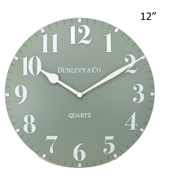 Dunlevy 12 Sage Green Luna Clock Cl3312gn