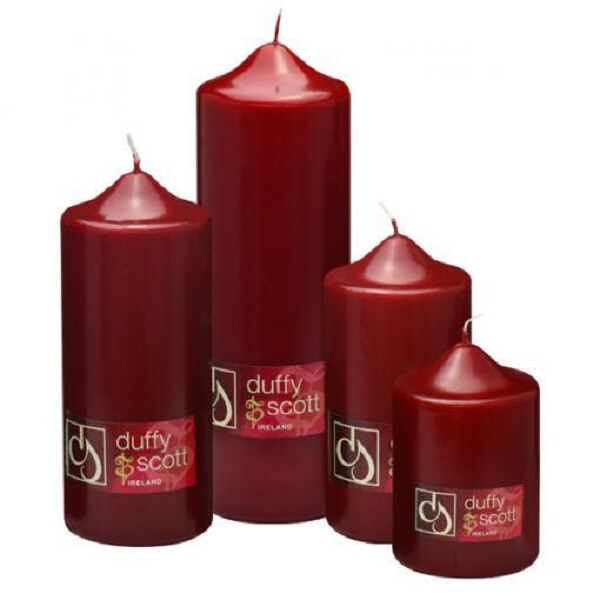Duffy & Scott 10 X 3 1/8 (250 X 80mm) Pillar Candle Claret