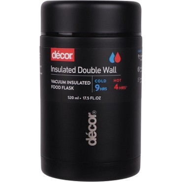Decor Vaccum Food Flask 520ml In Black