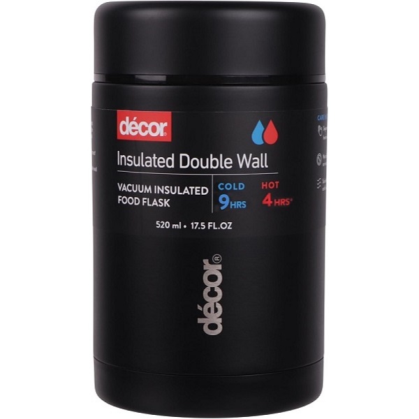 Decor Vaccum Food Flask 520ml In Black