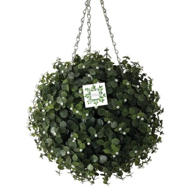 Nearly Natural Topiary Ball White Flower Effect 30cm Dev966334
