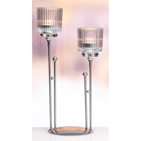 The Grange Collection Silver 2 Tealight Holder