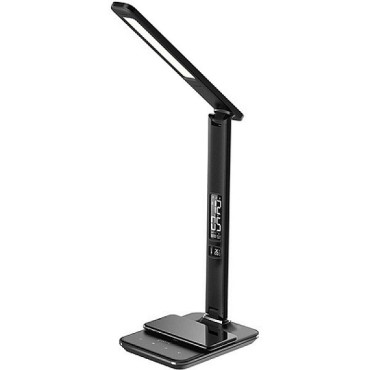 Groov-e Ares Led Desk Lamp With Wireless Charging Pad & Clock - Black Gvwc04bk