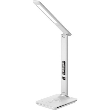 Groov-e Ares Led Desk Lamp With Wireless Charging Pad & Clock - White Gvwc04we