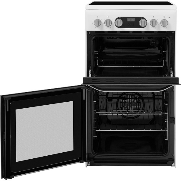 Hotpoint Freestanding White Double Cooker With Ceramic Hob Catalytic 50cm Hd5v93ccwuk
