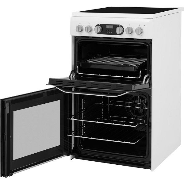 Hotpoint Freestanding White Double Cooker With Ceramic Hob Catalytic 50cm Hd5v93ccwuk