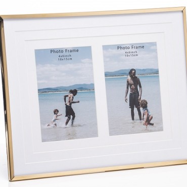 The Grange Collection Gold Mounted 4x6 Double Photo Frame Ks41