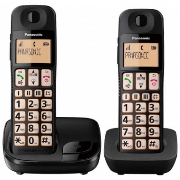 Panasonic Twin Cordless Phones Big Button  Kx-tge112