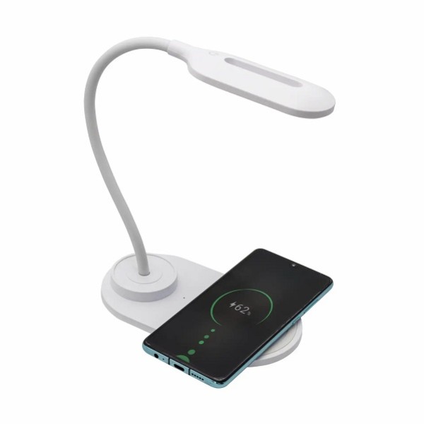 Denver White Led Desk Lamp With Built-in Wireless Qi Charger Lqi-55