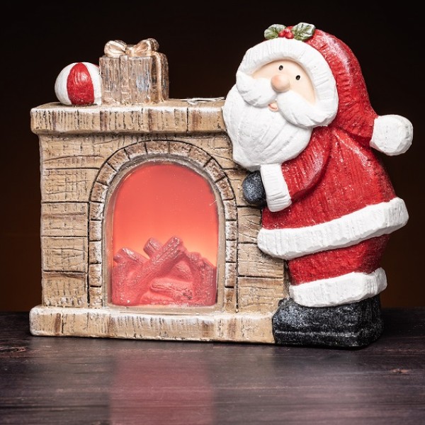 The Grange Collection Santa With Led Fireplace 33.5x12.5x28.5cm Ly501