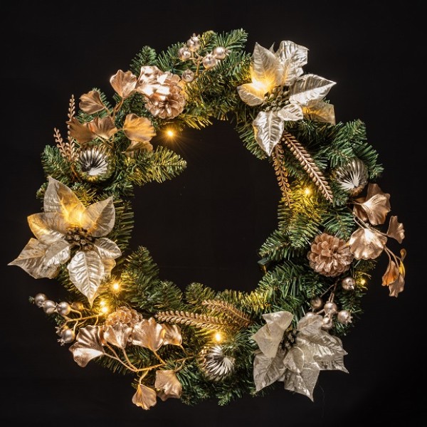 The Grange Collection Led 20-light Christmas Wreath 50cm Mg4