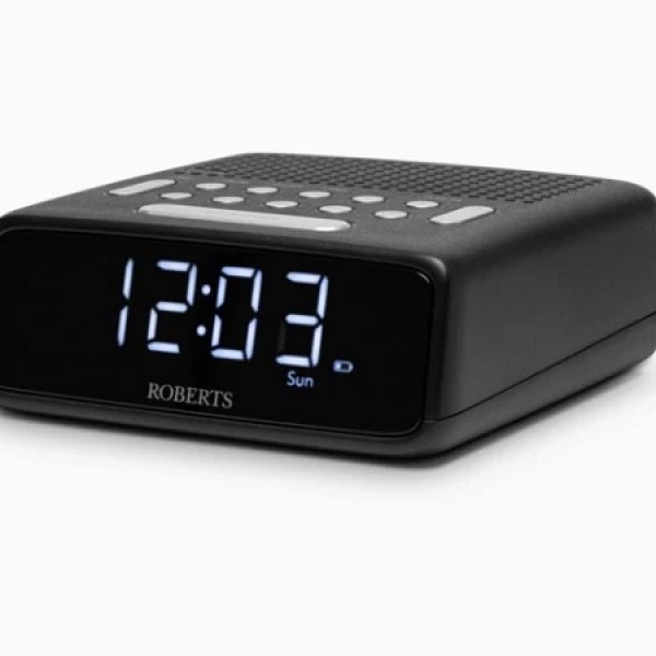 Roberts Alarm Clock Radio Black Ortusfmbk