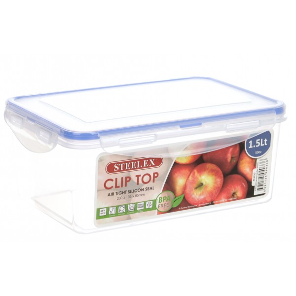 Steelex 1.5lt Clip Top Food Box Pl5150