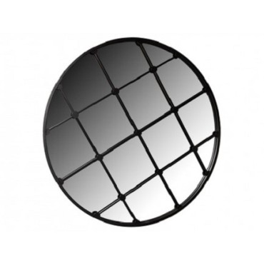 The Grange Collection Round Black Window Mirror 100x100cm Qm3