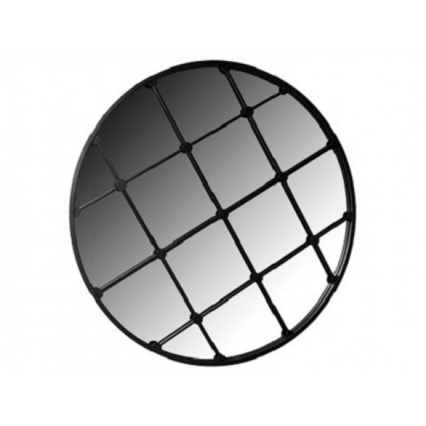The Grange Collection Round Black Window Mirror 100x100cm Qm3