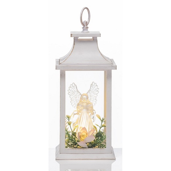 The Grange Christmas Lantern With Led Angel 14x14x30cm St81