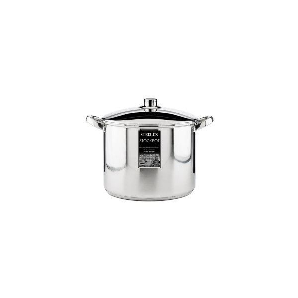 Steelex 26cm Stockpot & Steel Lid St8826