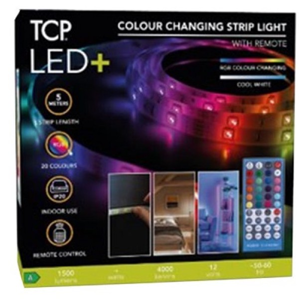 Tcp 5m Colour Changing Rgb Led Strip Light