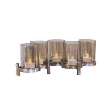 Bubble Candle Holder 5 Glass Gold Tl5756