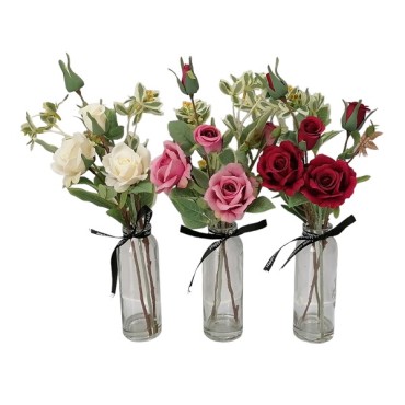 Tara Lane Rose With Glass Vase Tl6072