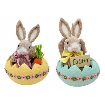 Easter Bunny Baby In Egg 2 Assorted