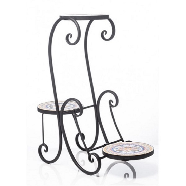 The Grange Collection Mosaic 3-plant Stand Tn15