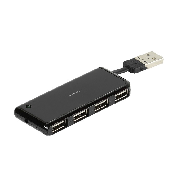 Vivanco 4-in-1 Usb-a Hub, 4 Usb-a Ports, Black Vvithub4usbint
