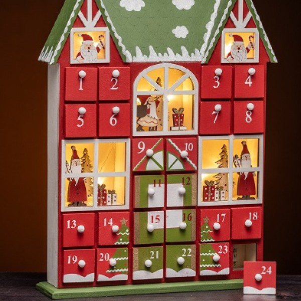 The Grange Collection Wooden Led Advent Calendar Xm17