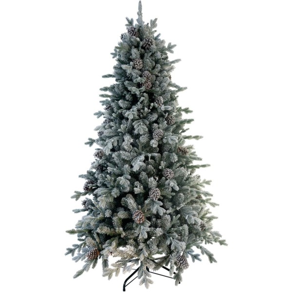 National Tree Company Snowy Dorchester Pine Slim Feel Real Christmas Tree 7.5ft