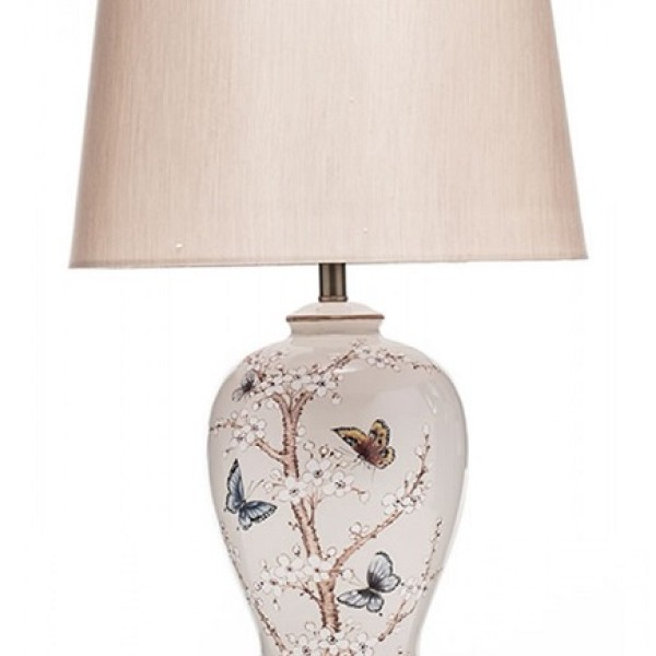 The Grange Collection Butterfly Design In Cream Table Lamp 38x38x57cm Yd210