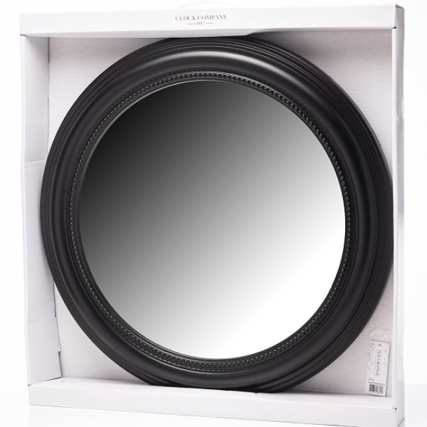 The Grange Collection Decorative Round Mirror Black Frame Zf12