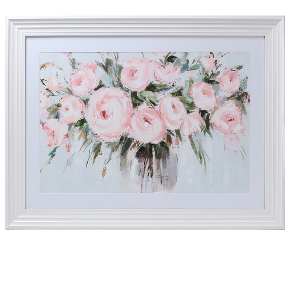 The Grange Collection Stonewall Gallery Framed & Mounted - Pink Flowers 115x84cm Zh17