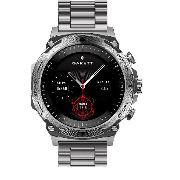 Garett Atom Silver Steel Smartwatch