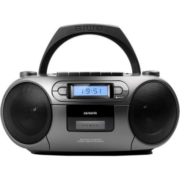 Aiwa Boombox With Cassette Silver Bbtc-550mg