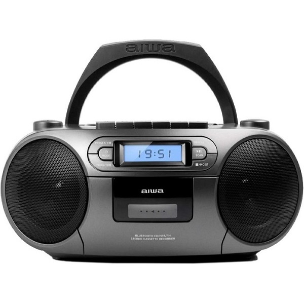 Aiwa Boombox With Cassette Silver Bbtc-550mg