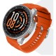 GARETT COMPASS GPS SILVER STEEL SMARTWATCH WITH ORANGE SILICONE STRAP